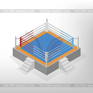 Boxing ring is an isometric,  - vector image