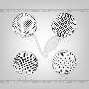 Sphere with halftone fill,  - vector clip art