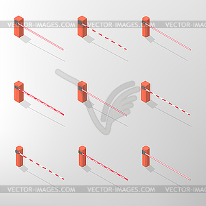 Барьер изометрической, - векторизованное изображение