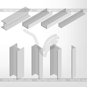 Steel beam isometric  - vector clipart