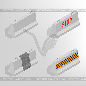 Iron concrete block isometric,  - vector clip art