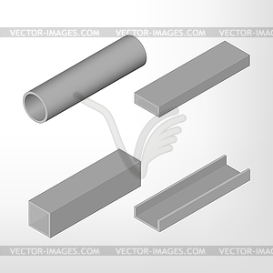 Steel beam isometric  - vector clipart / vector image