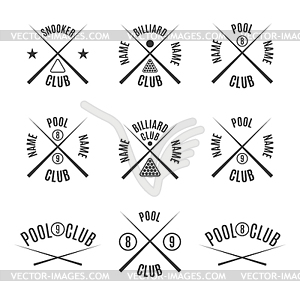 Set emblems billiard club,  - stock vector clipart