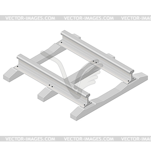 Railroad tracks in isometric,  - vector clip art