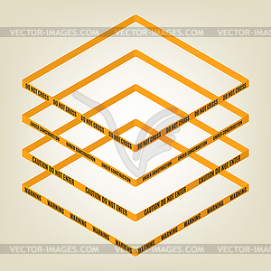 Warning tape for fencing isometric,  - vector clip art