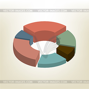 Pie chart isometric  - royalty-free vector image