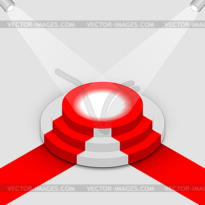 Illuminated round podium isometric,  - vector image