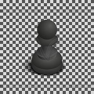 Black chess piece pawn isometric,  - vector clipart