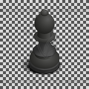 Черная шахматная фигура епископа изометрической, - векторный дизайн