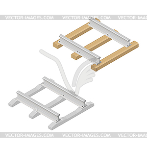 Railroad tracks in isometric,  - vector clipart