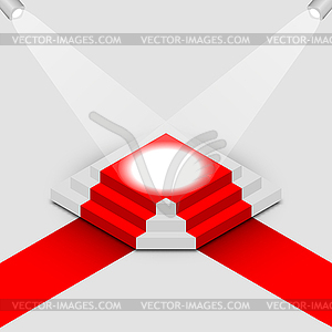 Illuminated square podium isometric,  - royalty-free vector image