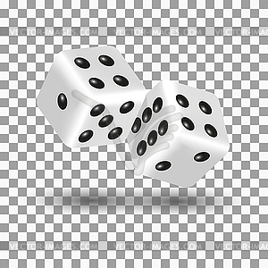 White dice in 3D style,  - white & black vector clipart