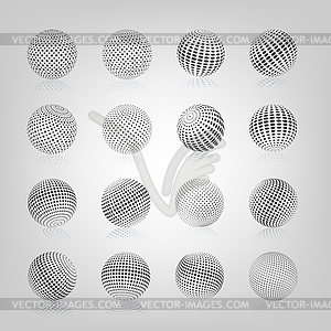 Sphere with halftone fill,  - vector clip art