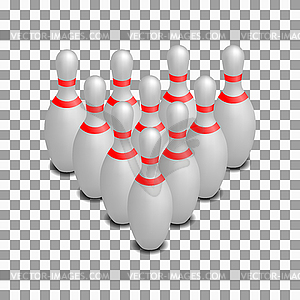 Skittles for bowling isometric,  - vector image