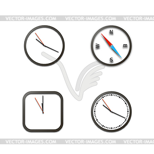 Realistic icons clock,  - vector clipart