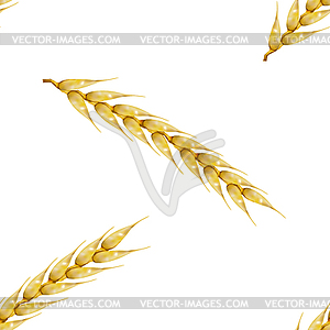 Seamless background with wheat spikelets,  - vector clip art