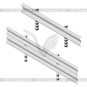 Metal road fence isometric, - vector clip art