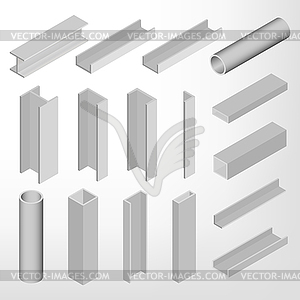 Steel beam isometric  - vector EPS clipart