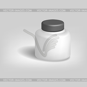 White empty jar with black lid, - vector clipart