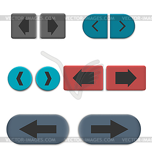 Stylish multicolored web buttons with 3D effect, - vector image