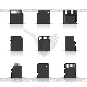 Gray memory card icons,  - vector image