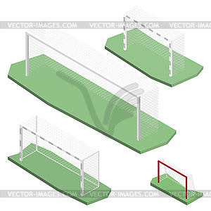 Gate for playing soccer in isometric,  - vector clipart