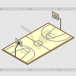 Field of play basketball isometric,  - vector clip art