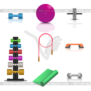 Sports fitness icons,  - vector clipart