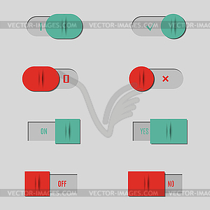 Set of buttons and switches,  - vector EPS clipart