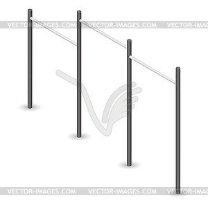 Pull-up bar in 3D,  - white & black vector clipart