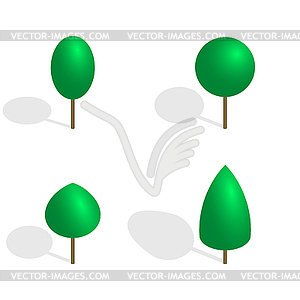 Green trees in 3D,  - vector clipart