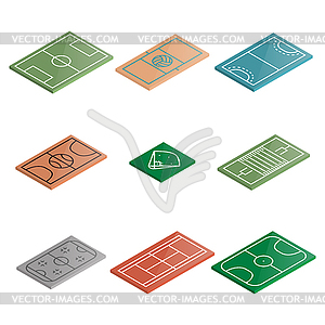 Set of icons playgrounds in isometric,  - vector image