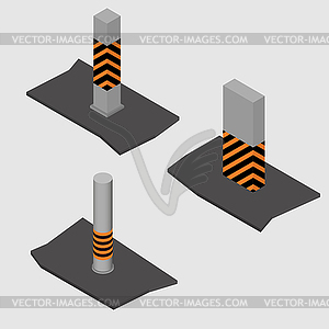 Set of concrete columns and pillars,  - vector clipart