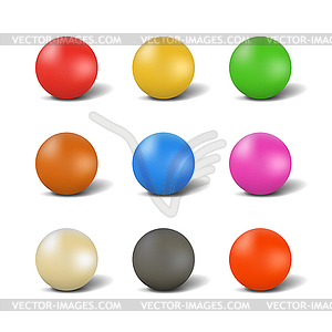 Set of balls for playing snooker, - vector clip art
