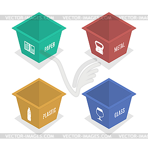 Metal container for garbage in isometric,  - vector clip art