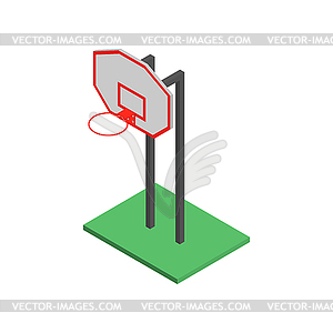 Basketball shield with basket in isometric,  - vector clip art