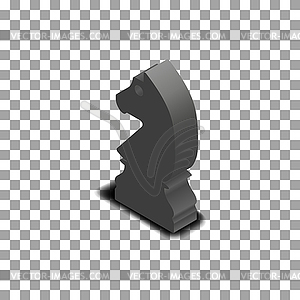 Black horse chess piece isometric,  - vector clipart