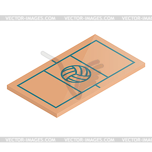 Icon playground volleyball in isometric,  - vector clipart