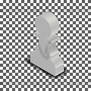 White chess piece pawn isometric,  - vector clipart