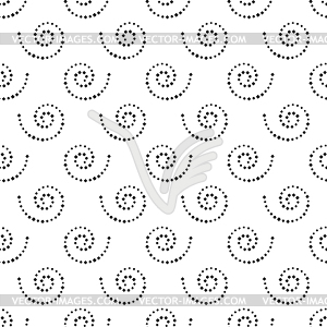 Seamless black and white background of spirals,  - white & black vector clipart