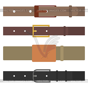 Set of different flat colored belts,  - vector clip art