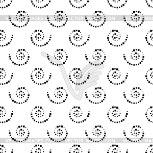 Seamless black and white background of spirals,  - vector image