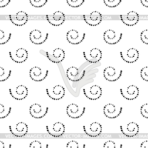 Seamless black and white background of spirals,  - vector image
