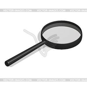 Photo realistic magnifier in 3d isometric,  - vector image