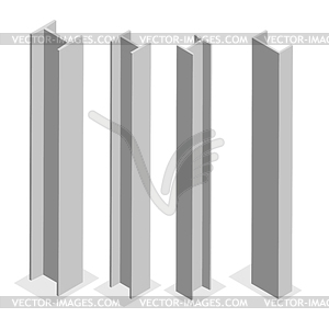 Steel beam isometric  - vector image