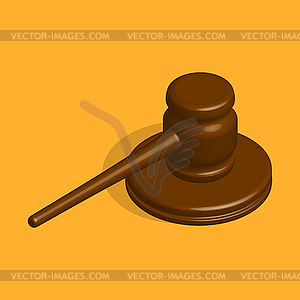 Judge hammer and stand in 3d, - vector image
