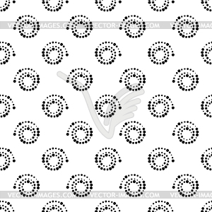 Seamless black and white background of spirals,  - vector clip art
