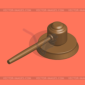 Judge hammer and stand in 3d,  - vector image