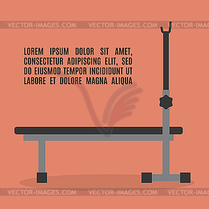 Barbell bench press in flat style,  - vector clip art