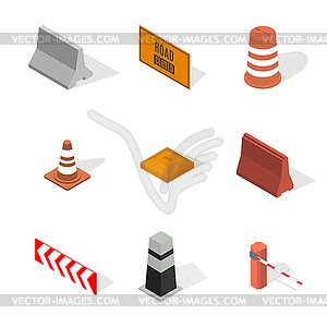 Under construction design elements in 3D,  - vector clipart / vector image